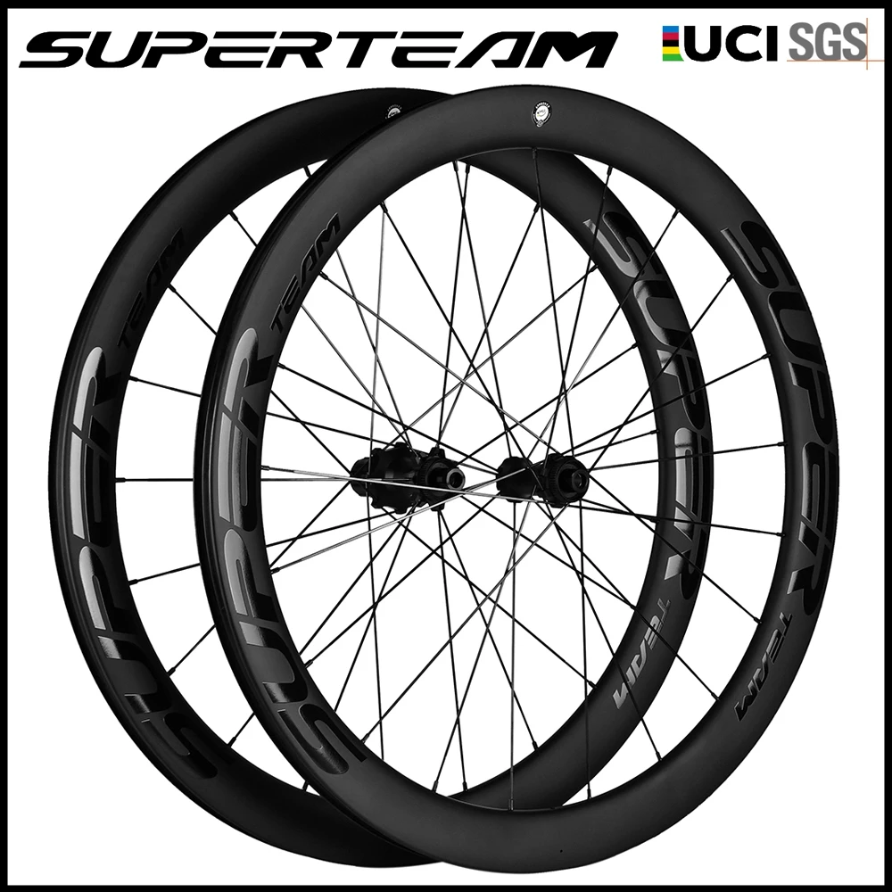 SUPERTEAM Disc Brake 700C Carbon Wheels Center Lock/6 Bolt Road Bike Wheels UCI Quality Road Racing Wheelset — фото продавца