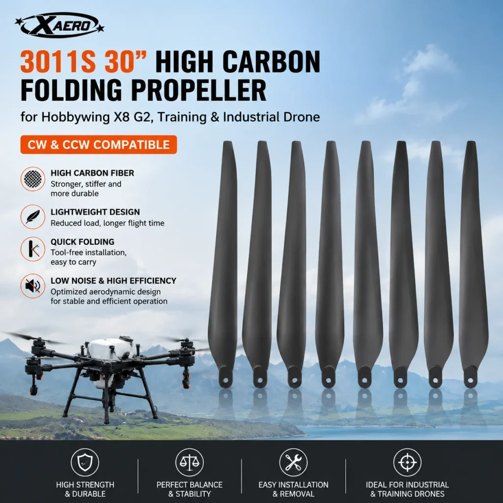 XAERO 3011S 30 inch High Carbon Folding Propeller for Hobbywing X8 G2, Agricultural Drone CW CCW — фото из карточки продавца